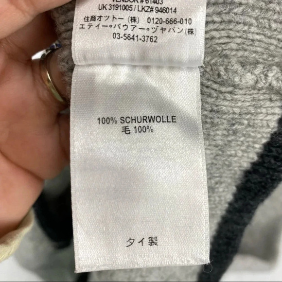 Eddie Bauer Womens Large 100% Wool Sweater Gray, Cropped Length - Picture 9 of 10